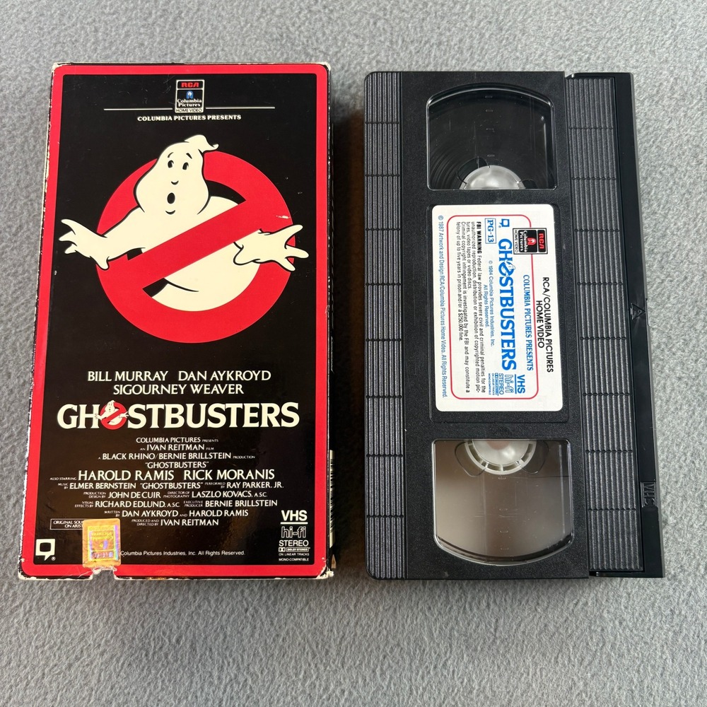 Ghostbusters VHS 1987 RCA Columbia Pictures Bill Murray Dan Aykroyd Vintage Tape